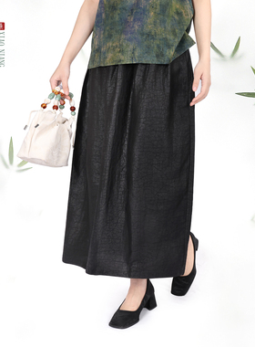 萧娘【缦心】2025夏香云纱半裙休闲半身裙新中式时尚百搭女裙5175