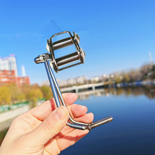 风筝轮配件合金大万向支架双导过线器儿童手握轮改装风筝线轴出线