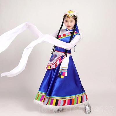正品儿童少女数族民服装六一藏族舞蹈演出服男童藏族卓玛台舞表演