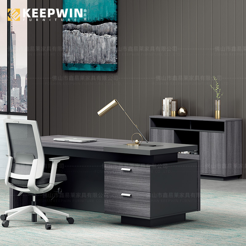 台式电脑桌家用办公桌员工办公室单人位1.4米带抽屉1.6职员电脑桌