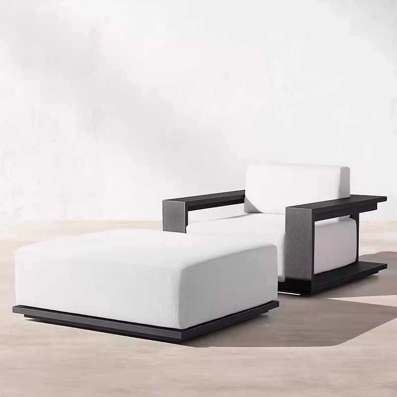 北欧户外铝合金沙发庭院酒店别墅民宿室外柚木休闲桌椅茶几组合