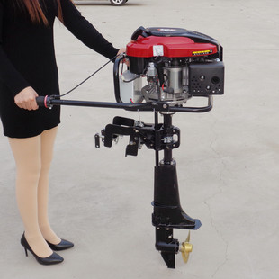 汽油动力挂浆机螺旋桨渔船马镇江四冲程船挂机易启动汽油船尾机