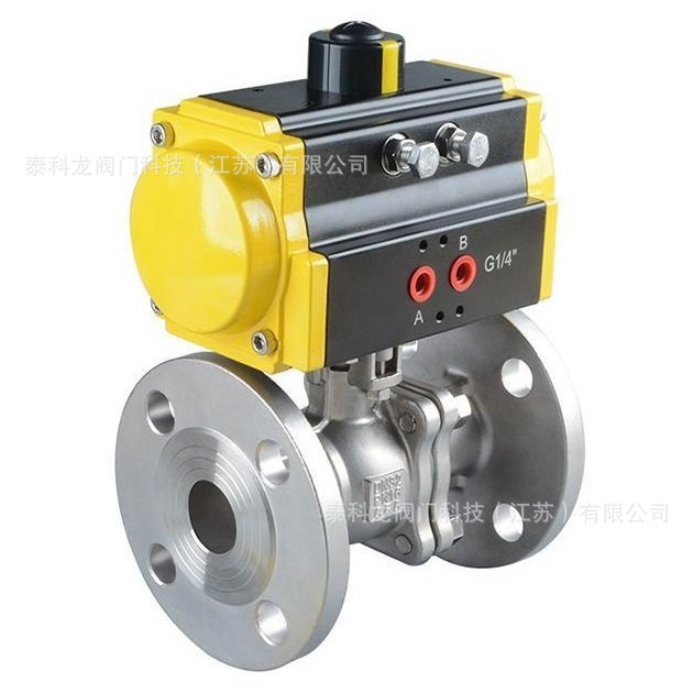 气动钢衬四氟内衬PTFE FEP PFA法兰球阀DN15 20 25 32 40 50