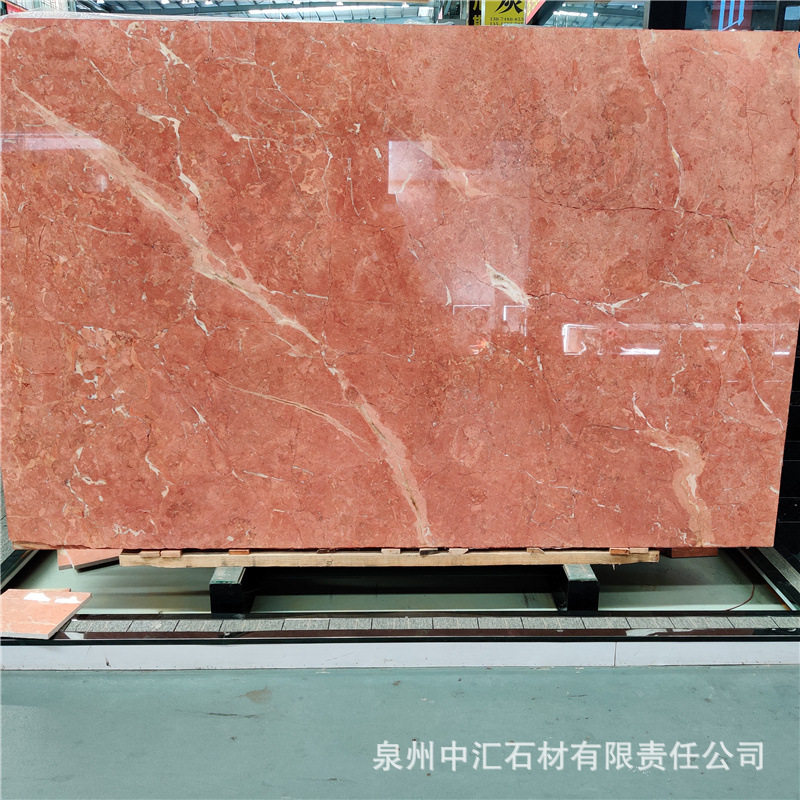 天然大理石板红色台面珊瑚红别墅厨房卫生间洗手台板墙面地面板