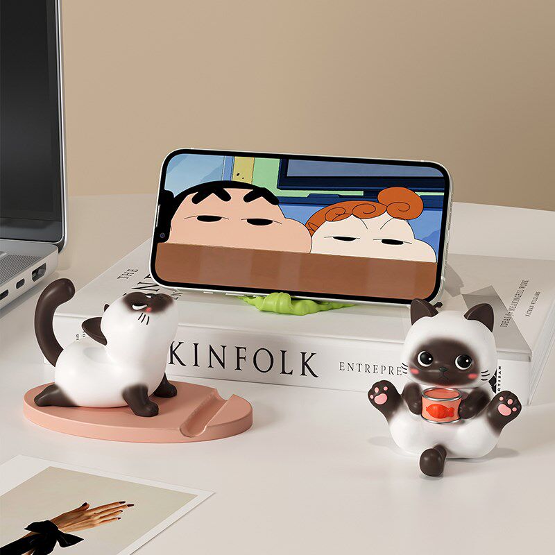 暹罗猫手机支架可爱创意办公室工位好物桌面装饰摆件生日小礼物女