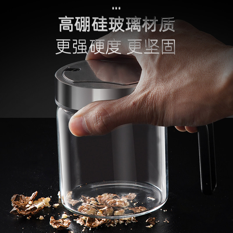 调料罐子套装家用厨房玻璃盐罐辣椒盐味精调料瓶有盖调料盒佐料盒