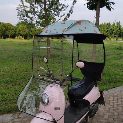 电动车雨棚蓬摩托车防晒黑胶遮阳伞小型电车防雨挡风罩电瓶车雨棚