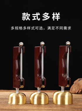 纯铜可伸缩引磬引罄引庆铜磬佛堂用品助念法器碰铃打击乐器木鱼铃