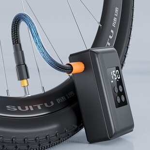 自行车电动打气筒迷你可携式打气机山地公路车打气筒气管子