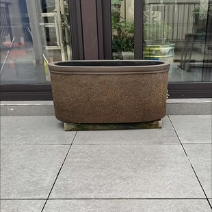 特大号宜兴长方形大马槽花盆户外庭院绿植陶瓷盆景养鱼睡莲荷花缸