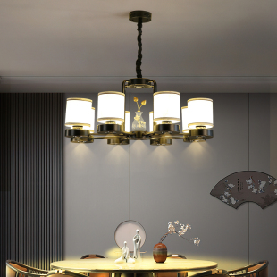 精选新中式圆桌餐厅吊灯射灯一体餐饮店饭店包厢包间包房吊灯厂家