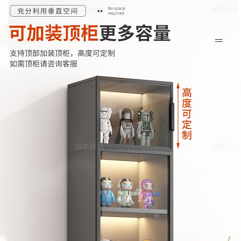 包安装书柜展示柜电视柜边立柜置物酒柜靠墙家用客厅带玻璃门柜子