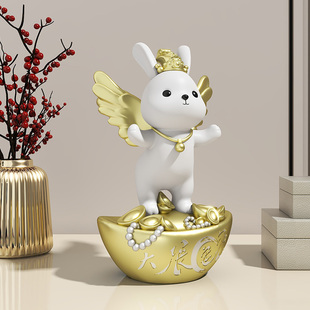 创意兔然暴富摆件客厅酒柜家居装饰品店铺招财公司店里办公室桌面