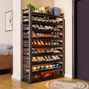 钢制鞋架家用门口多层落地置物架大容量铁艺收纳架入户门简易鞋柜