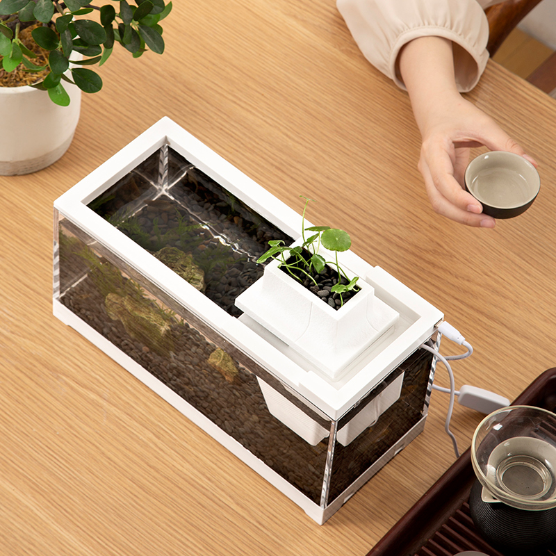 热带鱼缸小型桌面鱼缸孔r雀鱼灯科鱼虾过滤静音加热饲养家用水族