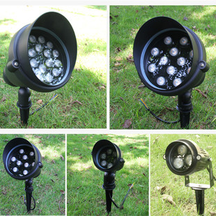 led户外防水照树灯o射树灯树下射灯花园庭院七彩圆形草坪led地插