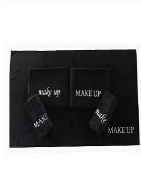 化妆台布垫makeup定制化妆师摆台布化妆桌毛巾U垫布黑色化妆桌布