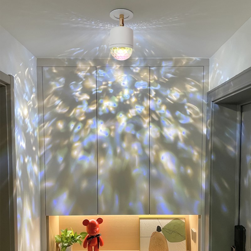 玄关入户走廊过道灯投影壁画背景墙水波纹射M灯客厅阳台直播氛围