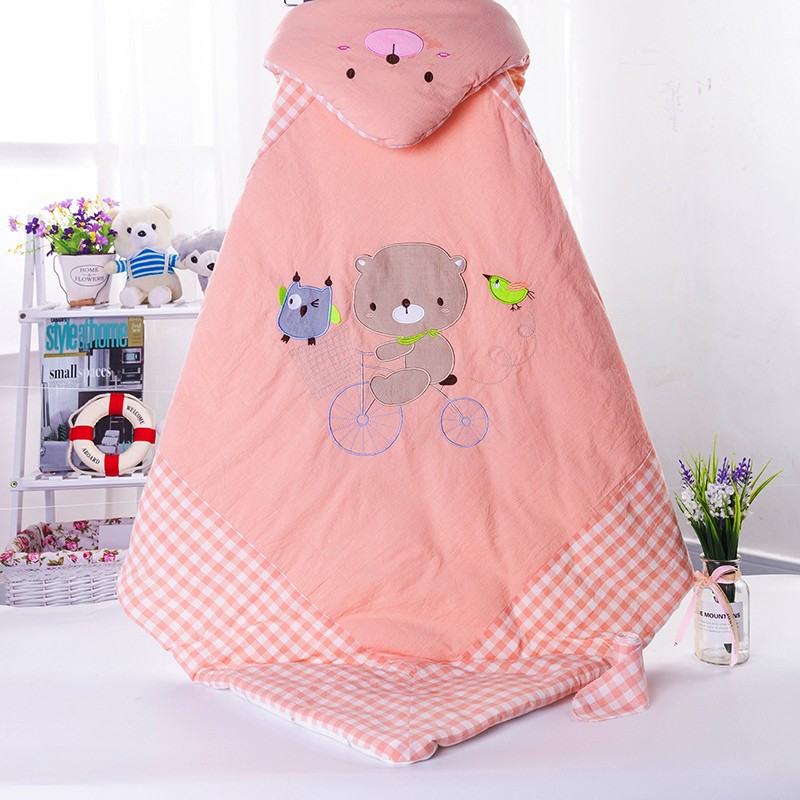 婴儿抱被新生儿包被春秋初生儿童抱毯冬季加厚V宝宝小被子外出