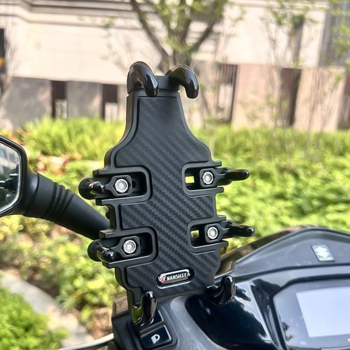 适用铃木UY125摩n托车手机导航支架后视镜挡风板安装减震防抖改装