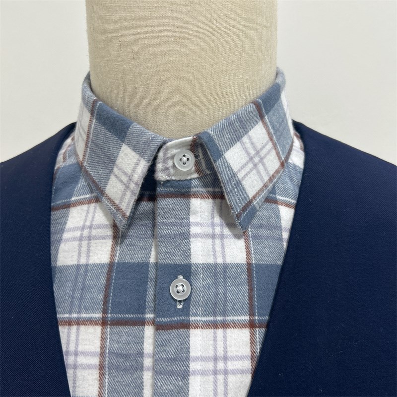 全棉磨毛棕格假领子男女通用百搭毛衣卫I衣装饰领休闲假衬衣领方