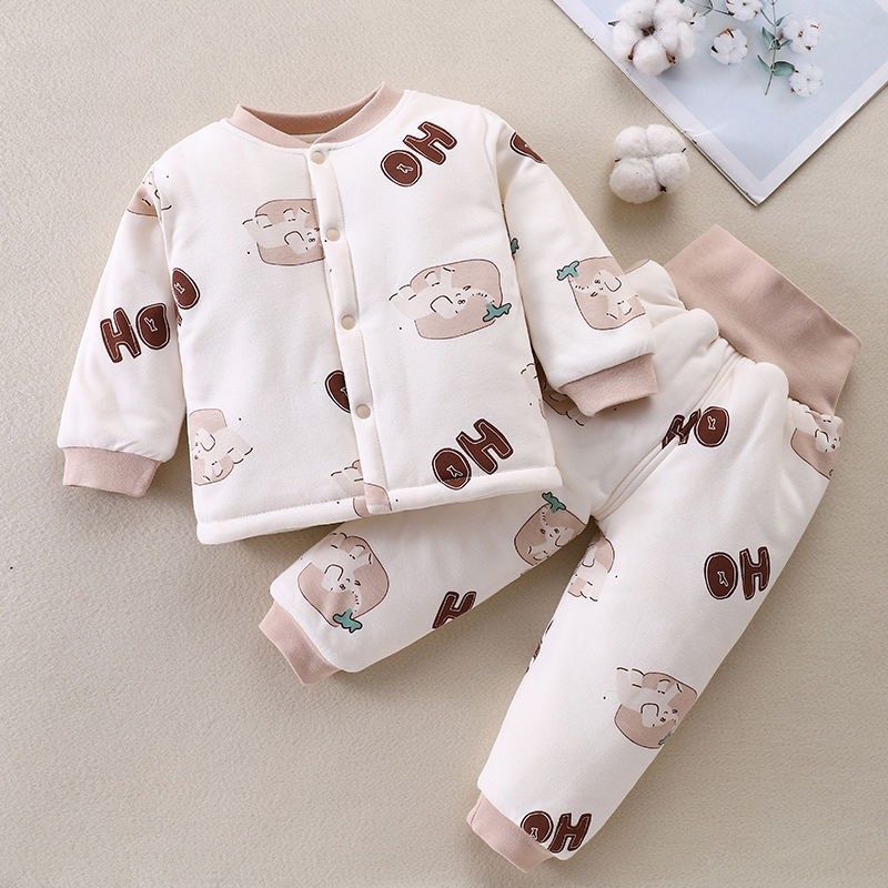 宝宝棉花衣服套装冬季加厚婴儿棉衣棉裤两件N套冬季加厚儿童居家