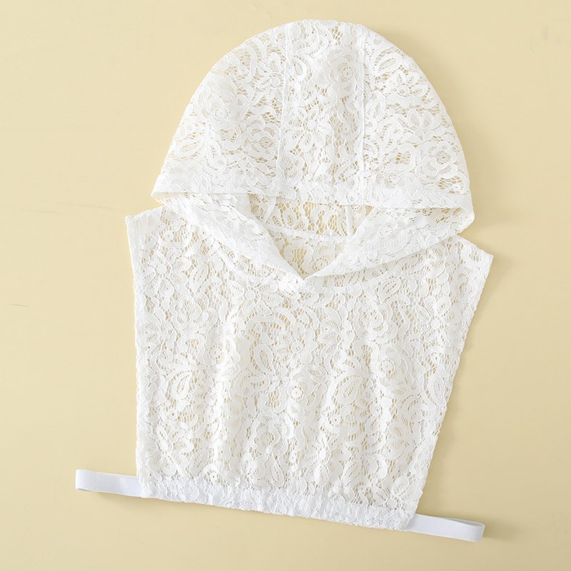 蕾丝假领子e女镂空秋冬黑色百搭连帽内搭衬衫欧美时尚卫衣款假领