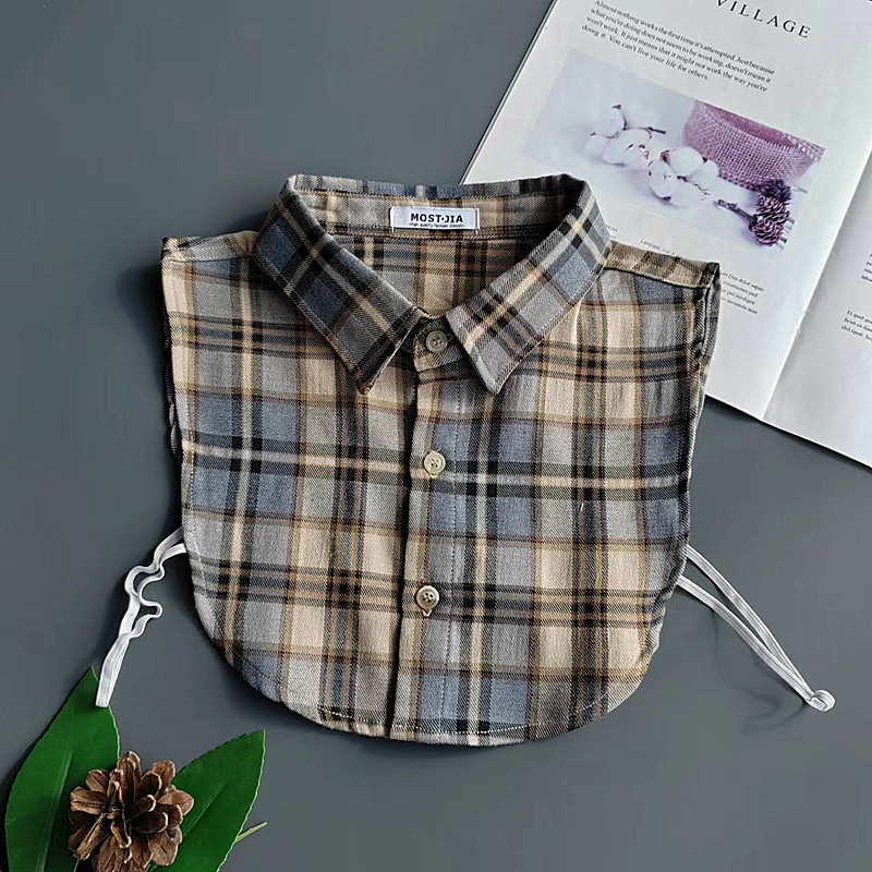 假领子复古港风格子衬衣领女百搭假领男卫衣N领领子尖领衬衫领假