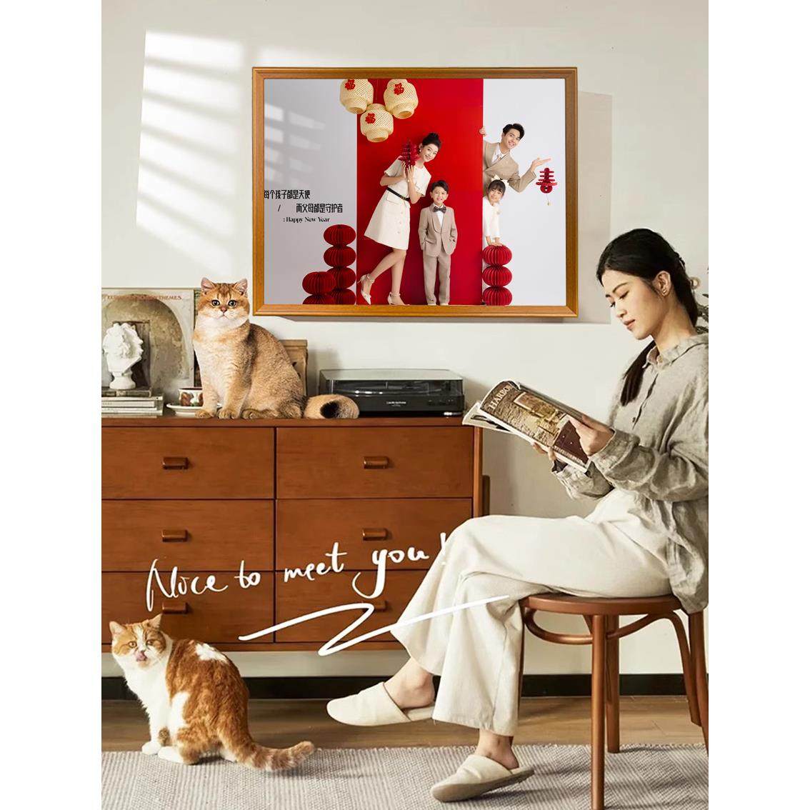 全家福影楼婚纱照放大尺寸相框摆台定制做挂墙加打印洗照片免打孔