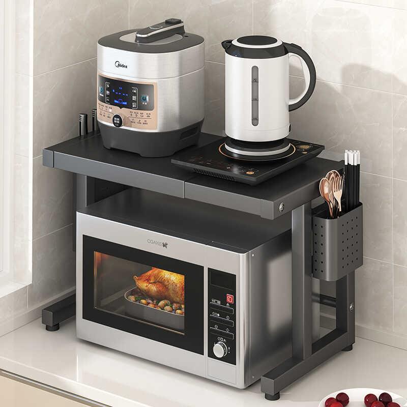 厨房锅架置物架台面收纳层架落地多层微波炉烤箱架子家用单层置物