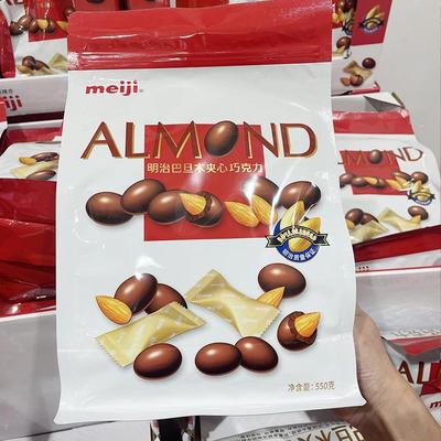 山姆代购 明治巴旦木夹心巧克力牛奶巧克力休闲零食浓香酥脆550g