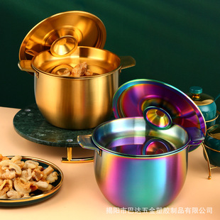 304不锈钢油壶带过滤网带中空把手油盆带盖滤渣一体储油罐加高盆