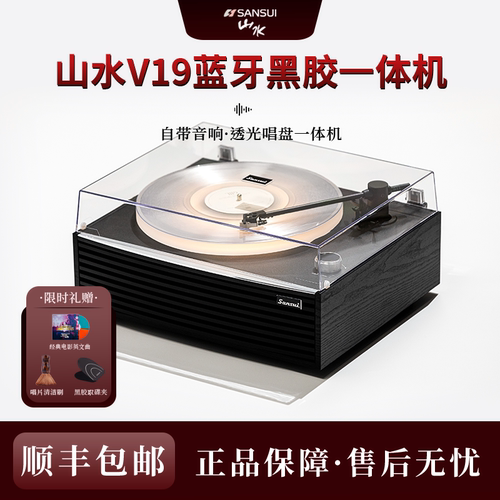 V19发光山水客厅黑胶复古