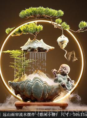 正品招财流摆件创意家居玄关客厅桌水面公室循环水办泉开业喷乔迁