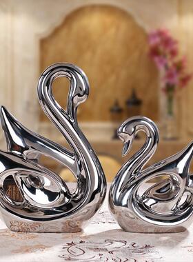 正品意创陶瓷工品欧柜式礼艺物客厅电视摆件现代轻奢装饰品电镀天