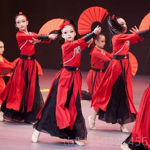 正品儿童古典舞演出服吟舞蹈元旦开龙场舞红表演服扇雪子舞古昭风