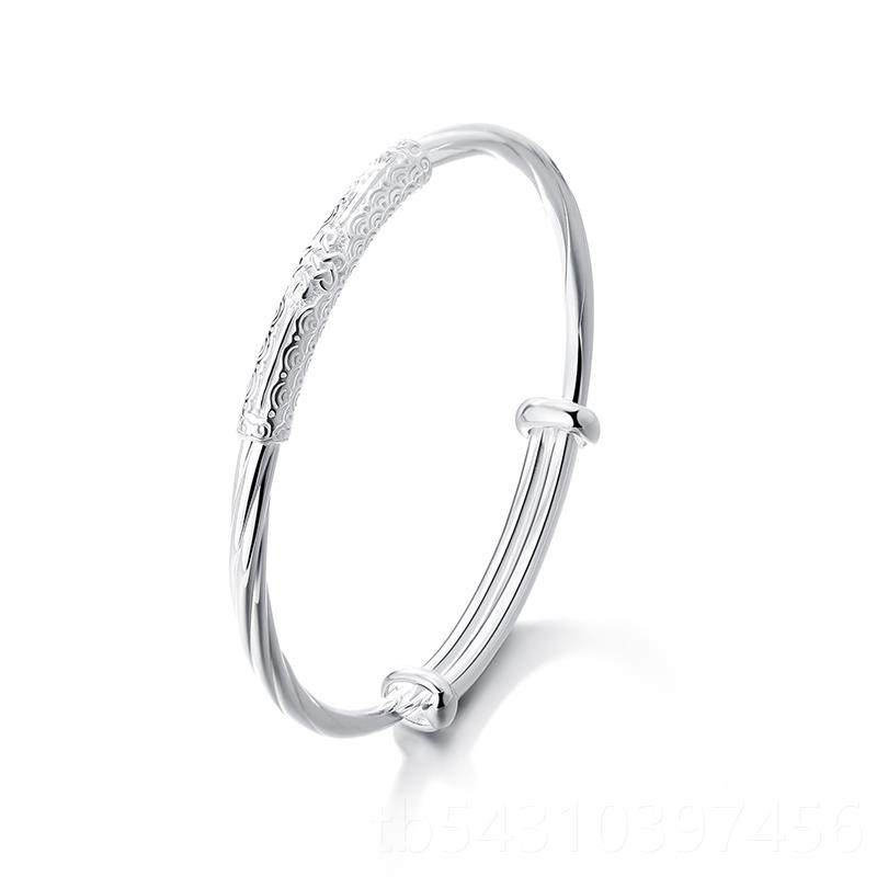 正品clect珂女里连枝理银手镯款纯银999足镯子母亲节礼物实用送银