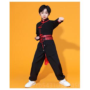正品儿童武服术服中国年表演新中少式古风男太极服运动会功夫扇团