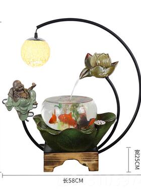 正品办流公禅室意陶瓷加摆件家居饰品水招财喷泉客厅鱼缸装饰湿器