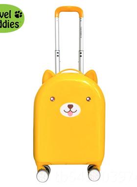 正品美国轮trvel bu万ddaies儿童拉杆箱宝宝可坐可骑时尚向静音行