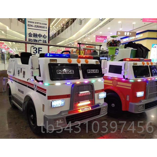 正品双人超儿租童电动车四轮遥控消大防救火车可坐场出大型电动广