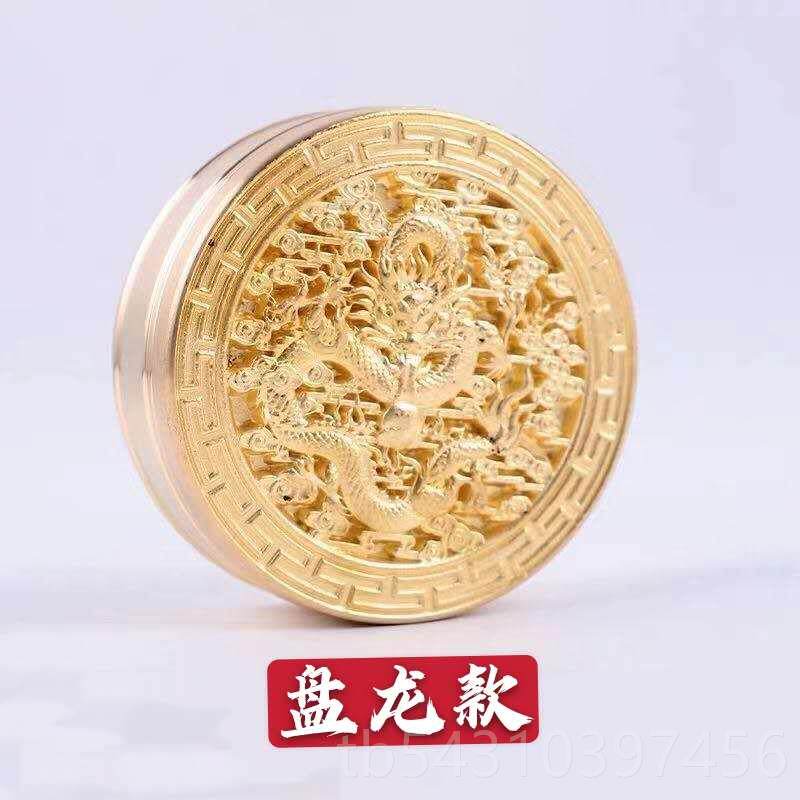 正品铜池墨盒便防漏螺纹带匣盖墨文房四宝书法雕刻黄铜墨携墨盒砚