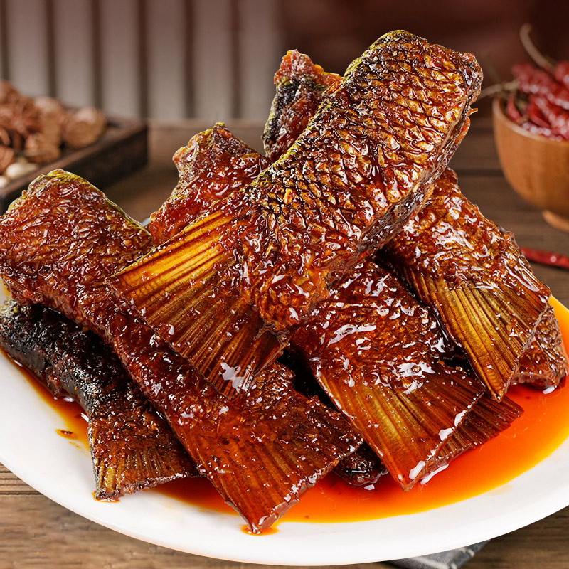 创奇两指鱼尾爆辣湖南特产小吃零食香辣鱼块手撕即食麻辣鱼干食品