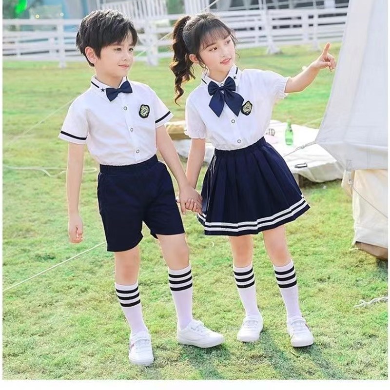 儿童校服套装幼儿园园服夏季英伦风H小学生班服学院风大合唱服