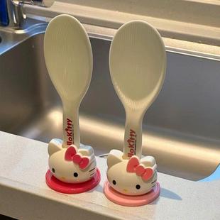 kt猫饭勺食品级防烫安全可立式厨房家用盛饭勺子韩式可爱
