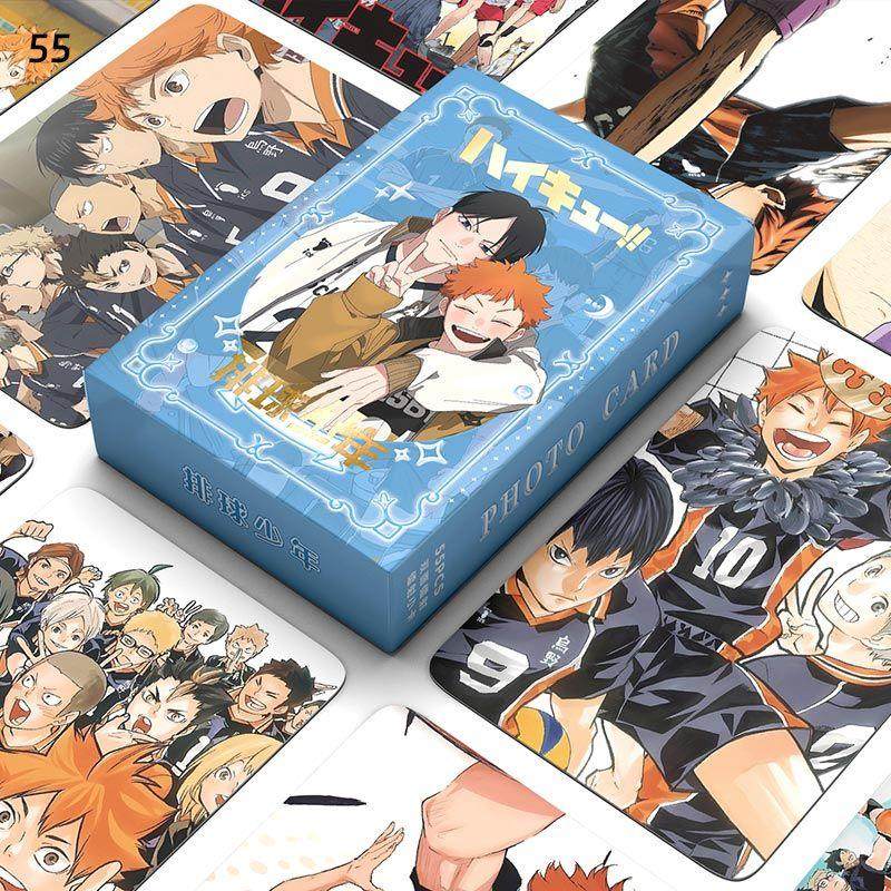 排球少年小卡55张不重复圆角镭射卡片周边二次元动漫高清生日礼物