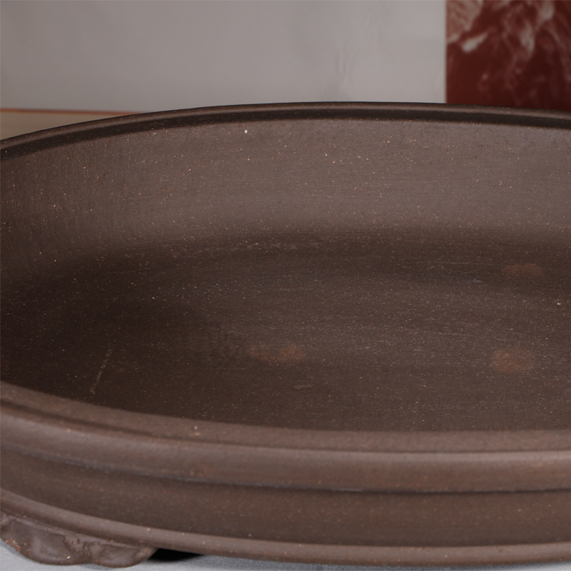 紫砂花盆浅盆特大号椭圆形无孔假山吸水石盆景盆有孔老桩盆栽花盆