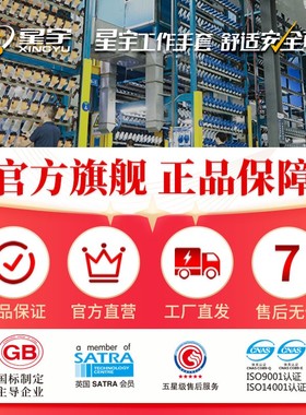 星宇手套双层乳胶喷盐磨砂FL306手套防滑耐磨加S强指舒适劳保手套