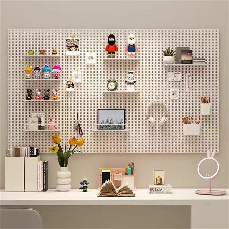 洞洞板置物架展示架收纳架挂板挂钩厨房墙壁挂架方U孔墙上落地挂