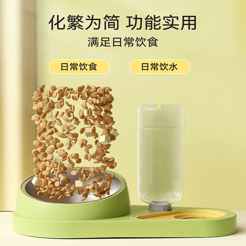 拉布拉多狗狗碗自动饮水狗食盆二E合一饭盆防打翻生活用品大全